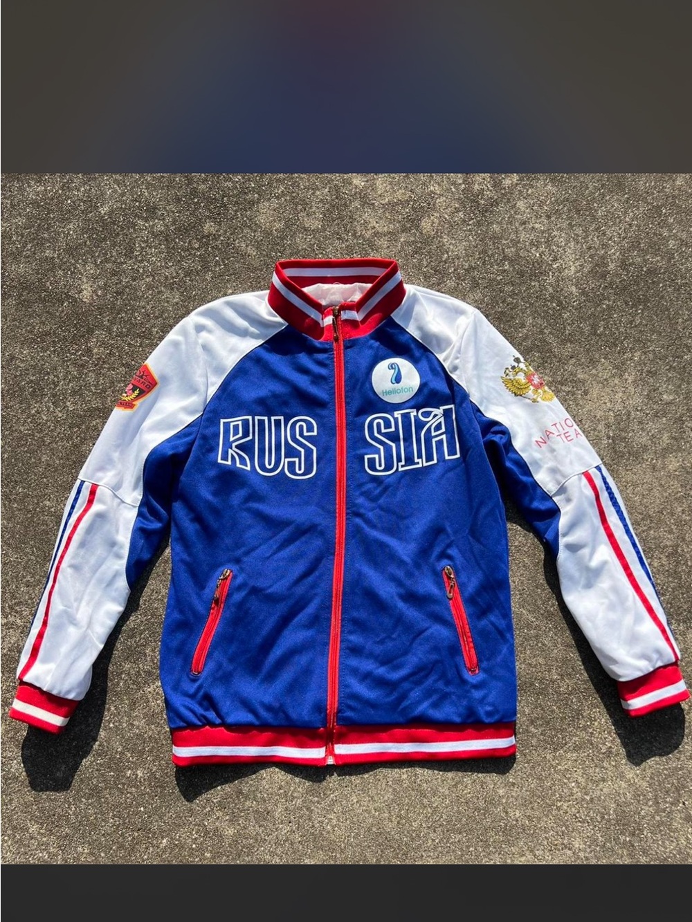 Yuri on Ice Russia National Team Cosplay Track Jacket - Blue, White & Red